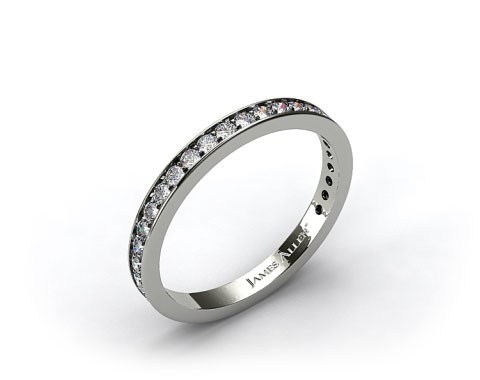 Platinum 0.17ct Pave Diamond Wedding Ring